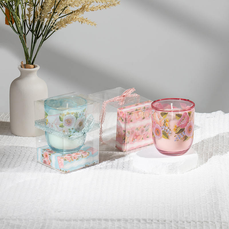 Vonné sviečky okrúhle sklenené poháre ku Dňu matiek-výrobca sójových sviečok