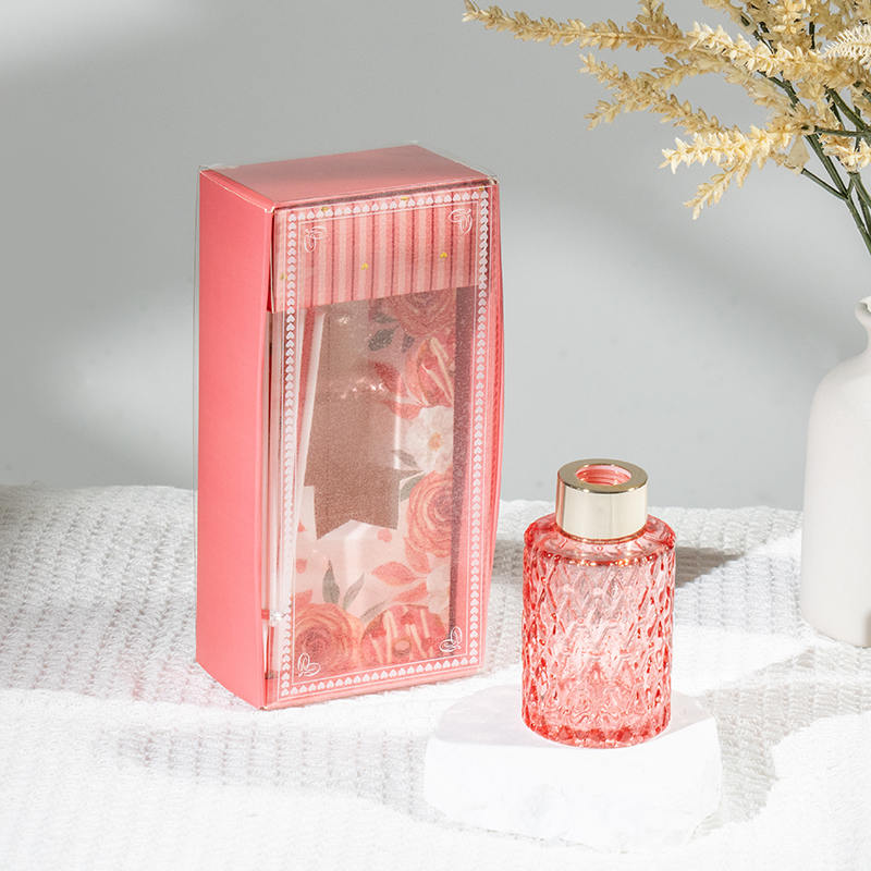 Valantínska okrúhla fľaša trstinový difuzér-domáci výrobca aróma difuzéra