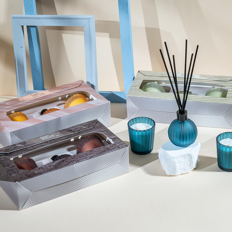 Vertikálne pruhované malé poháre vonné sviečky X2 Vertikálny prúžok malá žiarovka prchavý trstinový difúzor fľaša