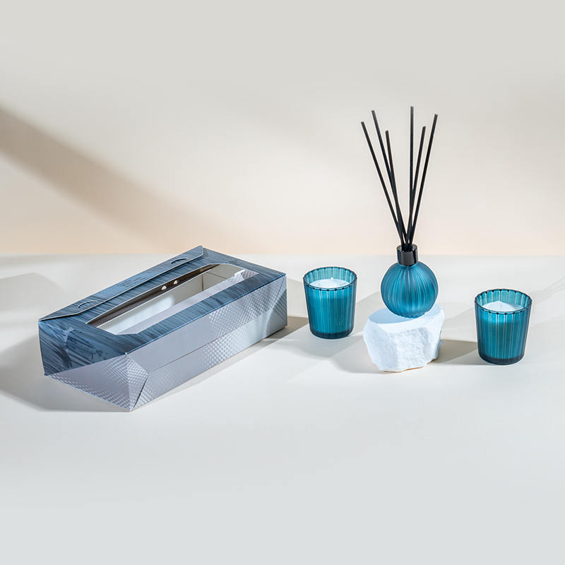 Vertikálne pruhované malé poháre vonné sviečky X2 Vertikálny prúžok malá žiarovka prchavý trstinový difúzor fľaša