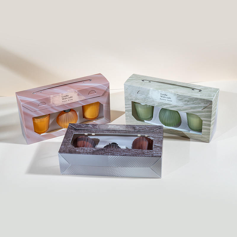 Vertikálne pruhované malé poháre vonné sviečky X2 Vertikálny prúžok malá žiarovka prchavý trstinový difúzor fľaša