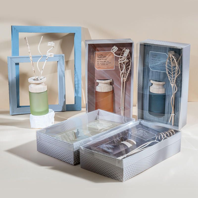 Vysoko cylindrická sklenená banka prémiový trstinový difúzor s dreveným tyčinkovým aromatickým difúzorom predajca