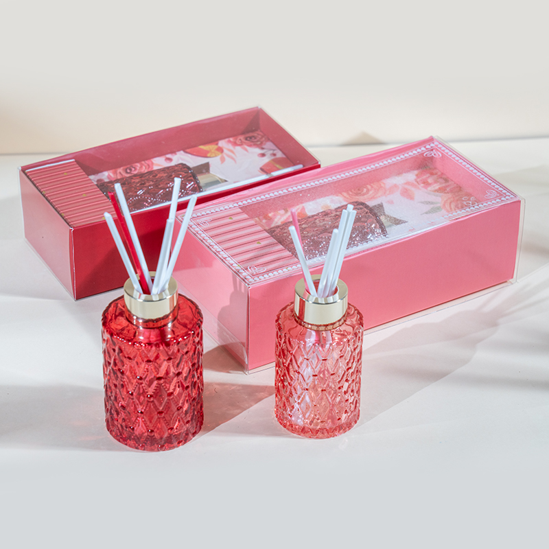 Valantínska okrúhla fľaša trstinový difuzér-domáci výrobca aróma difuzéra