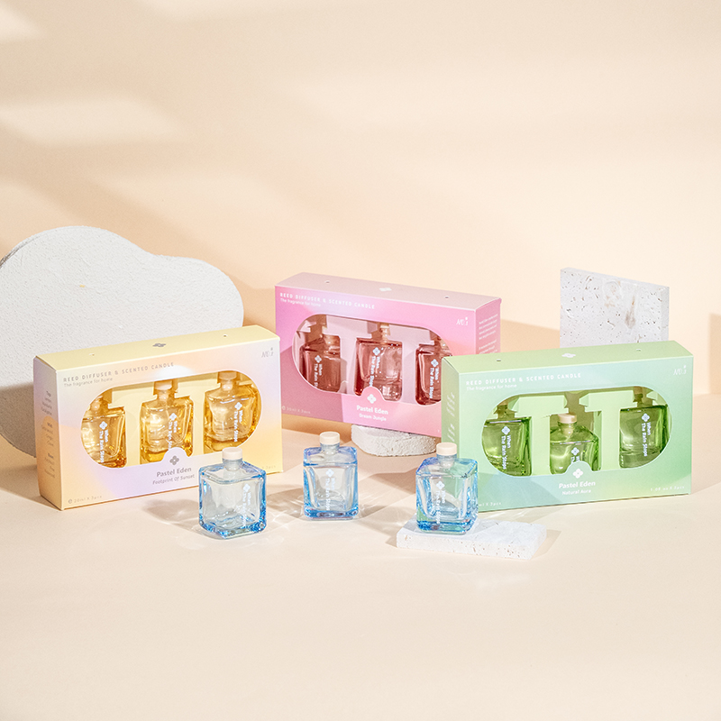 Súprava 3ks štvorcového rákosového difúzora na fľašu-3ks sada aróm