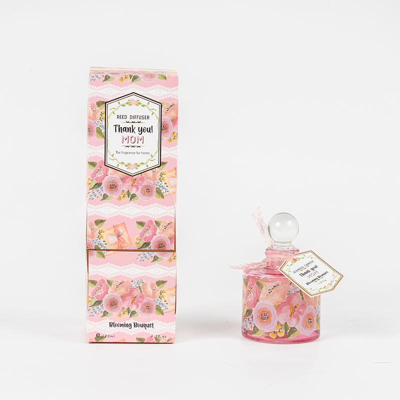 Elegantný okrúhly sklenený rákosový difúzor na fľašu na deň matiek