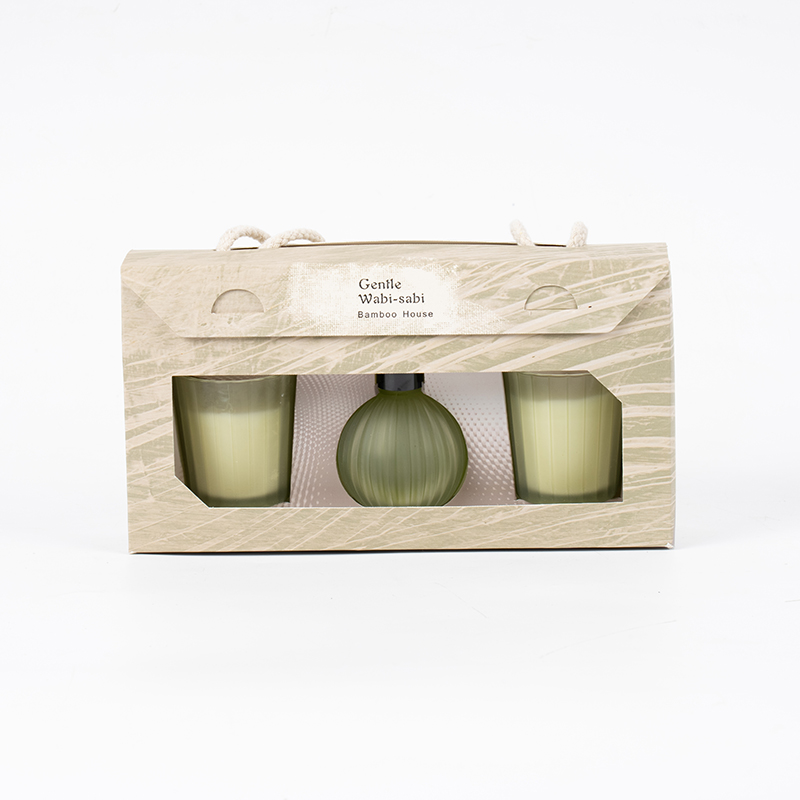 Vertikálne pruhované malé poháre vonné sviečky X2 Vertikálny prúžok malá žiarovka prchavý trstinový difúzor fľaša