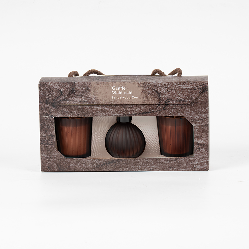 Vertikálne pruhované malé poháre vonné sviečky X2 Vertikálny prúžok malá žiarovka prchavý trstinový difúzor fľaša