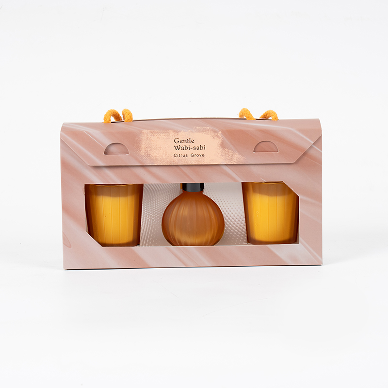 Vertikálne pruhované malé poháre vonné sviečky X2 Vertikálny prúžok malá žiarovka prchavý trstinový difúzor fľaša